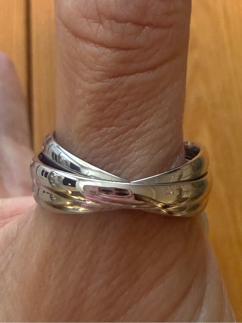 18K White Gold Filled Triple Band Ring | Minimalist Statement Ring Size 11 or 13